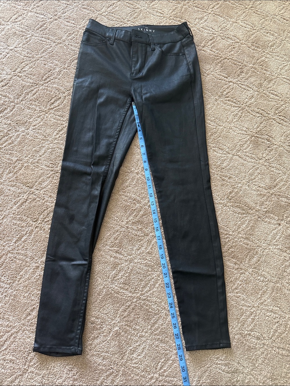 White House Black Market Black Coated Skinny Jeans